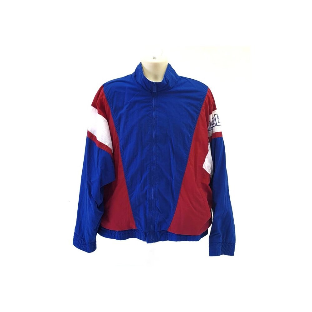 Vintage Reebok Sport Men's XL Track Jacket Lined Red White Blue Running Sports
